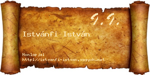 Istvánfi István névjegykártya