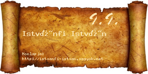 Istvánfi István névjegykártya